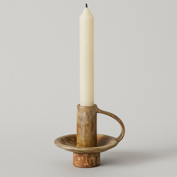 Keramische kandelaar met handvat – Ruw & Authentiek design
