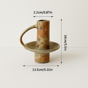 Keramische kandelaar met handvat – Ruw & Authentiek design
