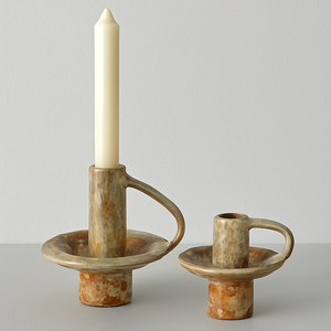 Keramische kandelaar met handvat – Ruw & Authentiek design
