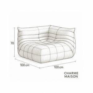 Chauffeuse d’Angle Relax en Tissu de Luxe – Modulable, Sculptural, Confort Enveloppant