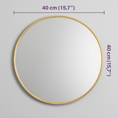 Ronde gouden spiegel 40 cm – Minimalistische elegantie en lichtreflectie
