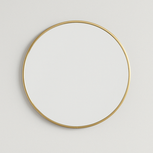 Ronde gouden spiegel 40 cm – Minimalistische elegantie en lichtreflectie
