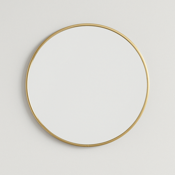Ronde gouden spiegel 40 cm – Minimalistische elegantie en lichtreflectie
