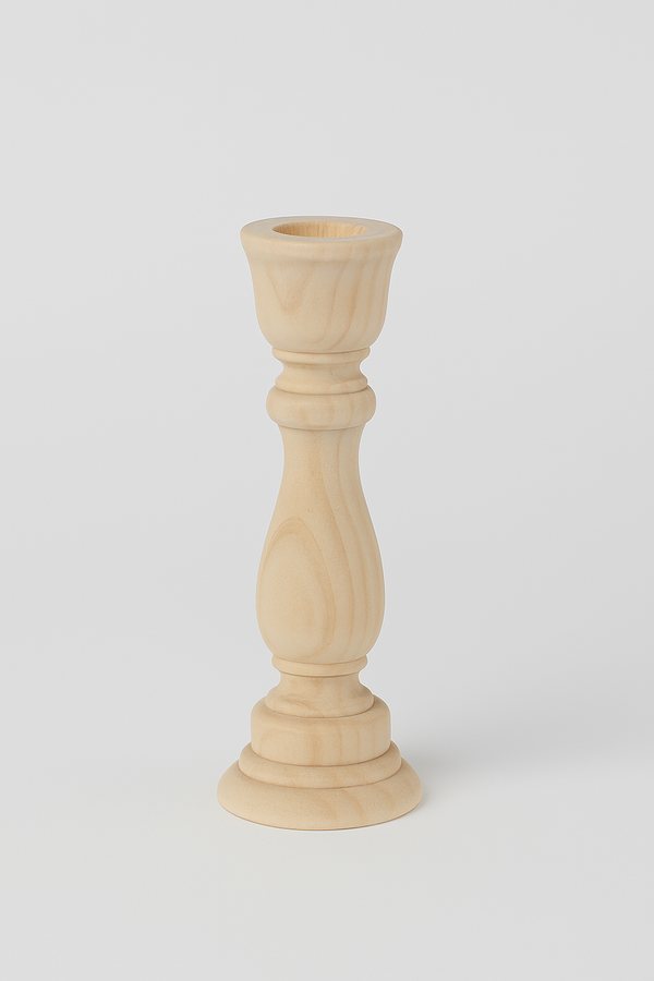Gesculpteerde kandelaar van natuurlijk hout – Ruw & minimalistisch charme
