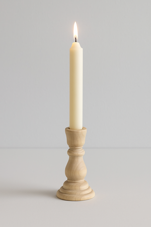 Gesculpteerde kandelaar van natuurlijk hout – Ruw & minimalistisch charme
