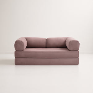 3-zits omvormbare lounge­bank – Afneembare ribfluwelen bekleding – Groot comfort
