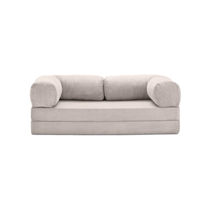 3-zits omvormbare lounge­bank – Afneembare ribfluwelen bekleding – Groot comfort
