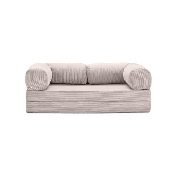 3-zits omvormbare lounge­bank – Afneembare ribfluwelen bekleding – Groot comfort
