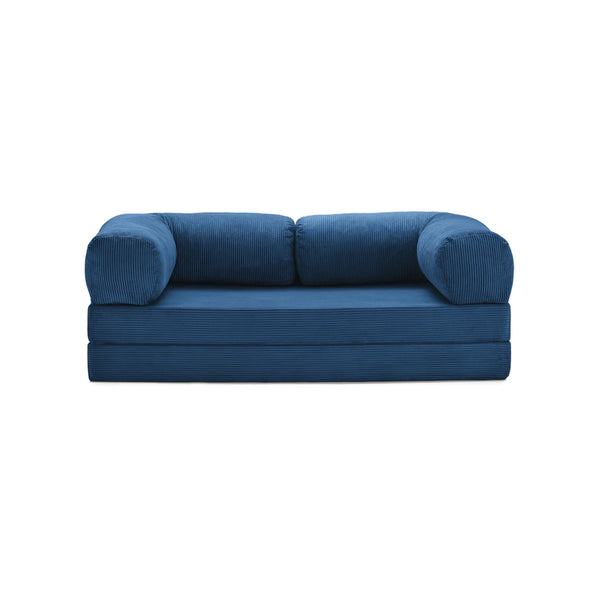3-zits omvormbare lounge­bank – Afneembare ribfluwelen bekleding – Groot comfort
