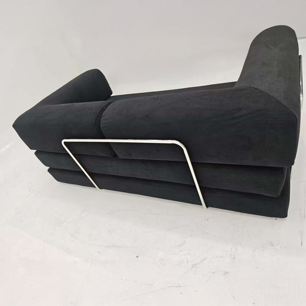 3-zits omvormbare lounge­bank – Afneembare ribfluwelen bekleding – Groot comfort
