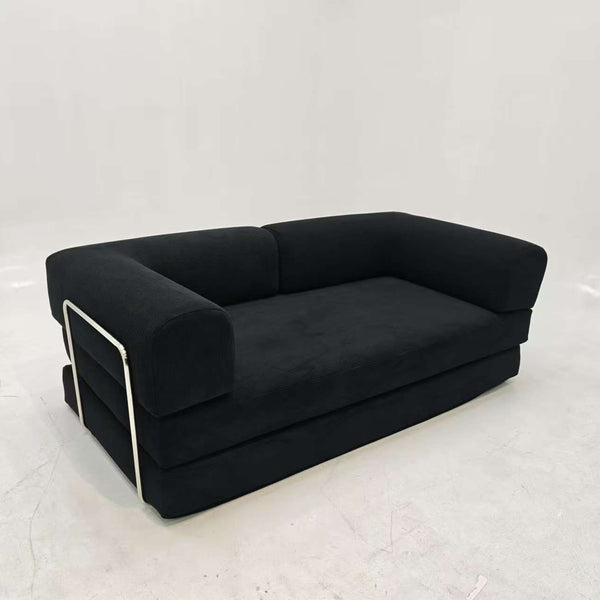 3-zits omvormbare lounge­bank – Afneembare ribfluwelen bekleding – Groot comfort
