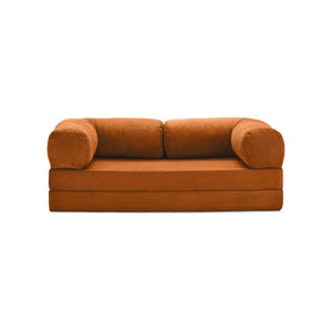 3-zits omvormbare lounge­bank – Afneembare ribfluwelen bekleding – Groot comfort
