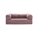 3-zits omvormbare lounge­bank – Afneembare ribfluwelen bekleding – Groot comfort

