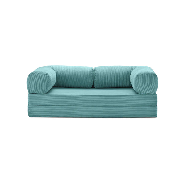 3-zits omvormbare lounge­bank – Afneembare ribfluwelen bekleding – Groot comfort
