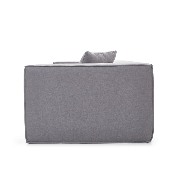 Canapé Modulable 3 Places en Tissu Gris – Design Cubique & Confort Haute Densité