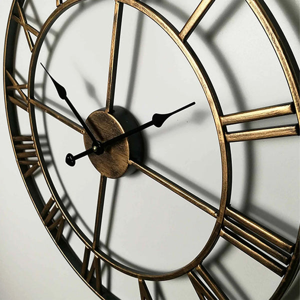 Wandklok in smeedijzeren design – Gesculpteerde Romeinse cijfers 40 cm
