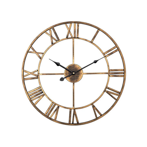Wandklok in smeedijzeren design – Gesculpteerde Romeinse cijfers 40 cm

