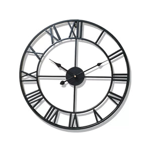 Wandklok in smeedijzeren design – Gesculpteerde Romeinse cijfers 40 cm
